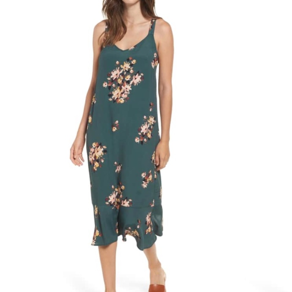 b.p. Ruffle Hem Floral Slipdress